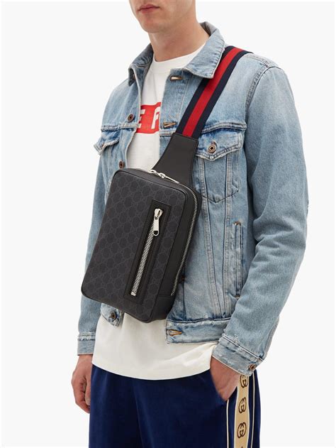 GG Black men's bag in GG Supreme 